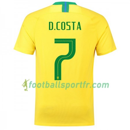 Tenue Brésil D.Costa 7 Domicile Coupe du monde 2018 Maillot de Foot